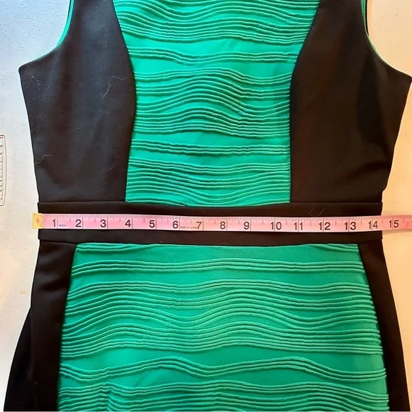 Dana Buchman size 6 black and green Sleeveless sheath midi dress - Picture 9 of 11